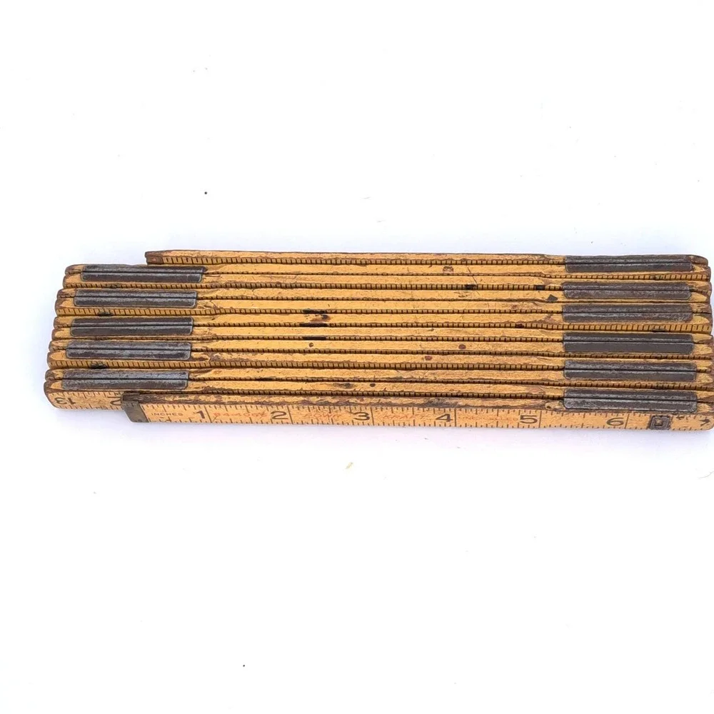 Montgomery Ward Powr Kraft 72 Inch Wood Folding Ruler Zigzag Vintage USA 84-4065